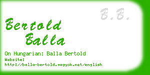 bertold balla business card